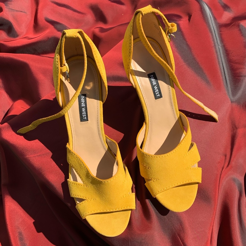 nine west lily leather wedge heel sandals